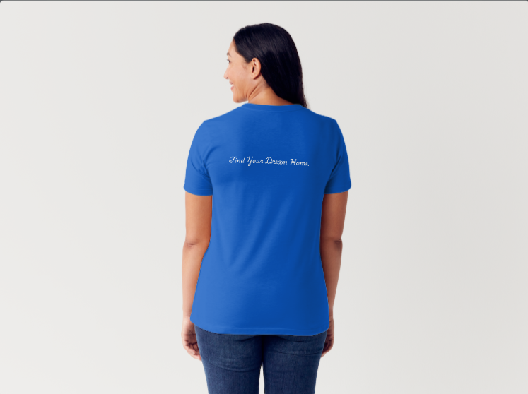 Woman's T-Shirt Find Your Dream Home Blue