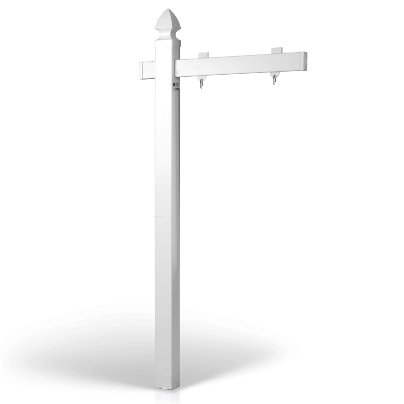 6' Arm Post with 24"x30" Double Sided Hanging For Sale Sign